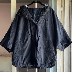 Zara Navy Blue 3/4 Sleeve Hooded Parka Jacket